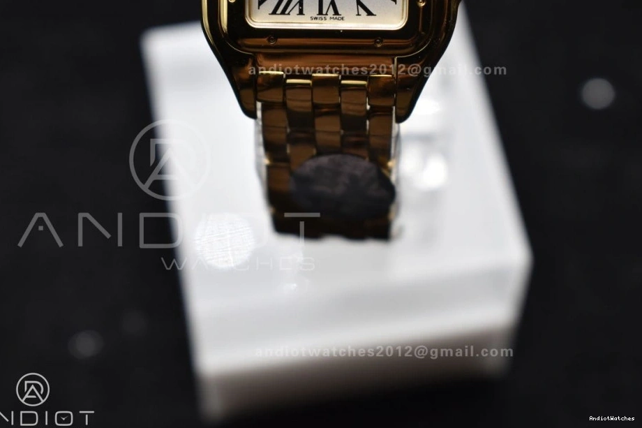 Full 1000 Best Full YG On Edition White YG Quartz BVF Bracelet Panthère Compact 1:1 22mm Ronda Dial 0417